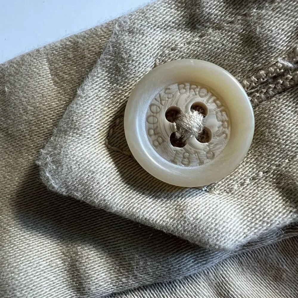 BROOKS BROTHERS Women’s Cotton Tie Waist Rolled Cuff Shorts Tan Size 12